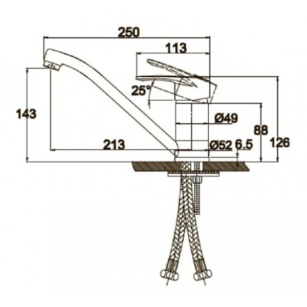 Смеситель для кухонной мойки  KAISER City (20433)